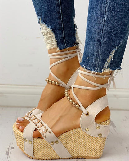 ¡¡¡EN VENTA!!! ¡¡¡50% REBAJADO!!! Sandalias de cuña de tacón alto de nuevo estilo/zapatos casuales