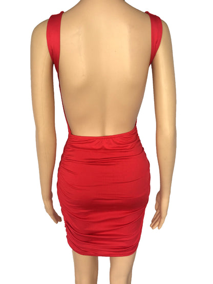 Unique Design Backless Halter Dress