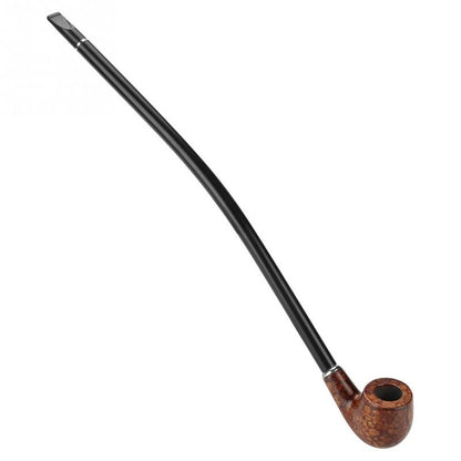 40.5cm Natural Wood Long Cigarette Holder Exquisite Long Brown Handle Wooden Tobacco Cigarette Smoke Pipe with Box Wooden Pipe