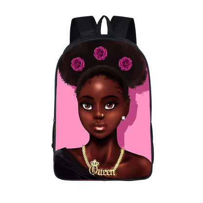 ¡¡¡EN VENTA!!! ¡¡¡50% REBAJADO!!! Mochila con estampado de dibujos animados nuevos de niña nubia en 3D