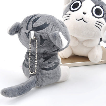 8cm lindo gato de dibujos animados gatito Mini muñeco de peluche juguete llavero colgante