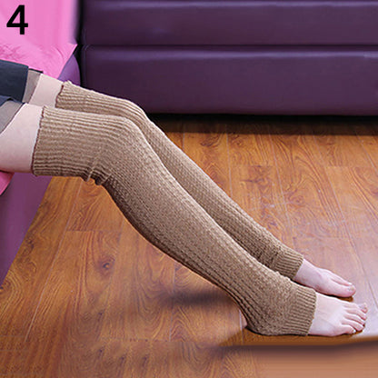 Women Winter Warm Knit Crochet High Knee Leg Warmers