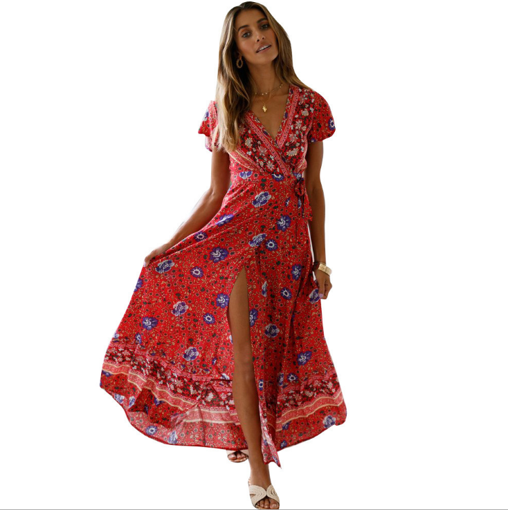 Printed Pattern Long Summer Dress