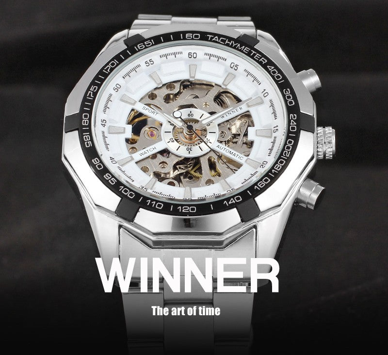 A full automatic Winner men's automatic mechanical table, men's automatic mechanical watch steel strip