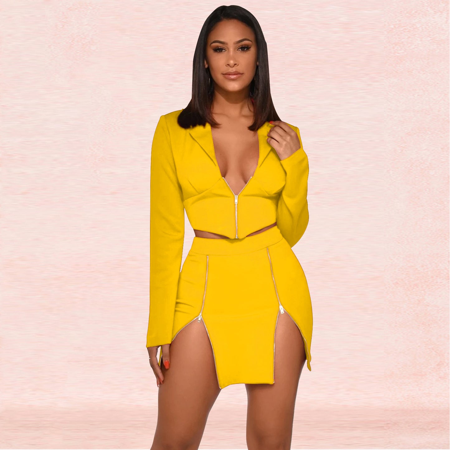 Urban women's sexy V-neck suit