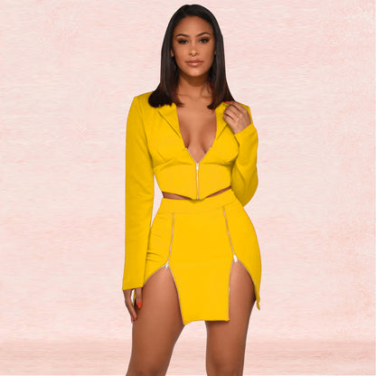 Urban women's sexy V-neck suit