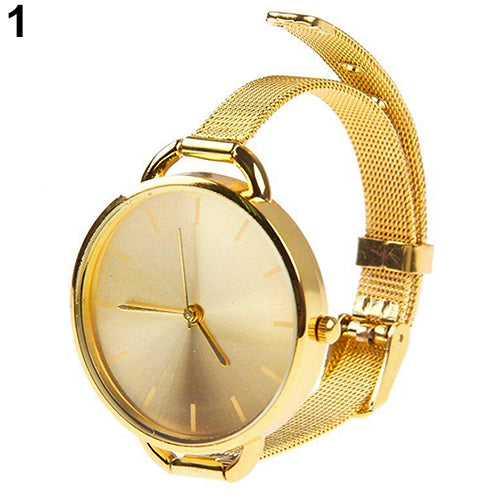 Women's Fashion Ultra-thin Slim Mesh Strap Quartz Analog Wrist Bracelet Watch