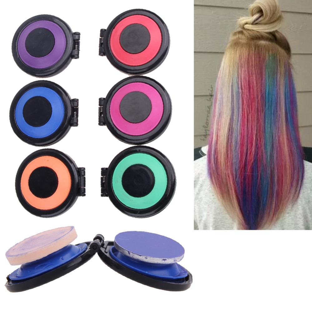 6 Colors/set Temporary Hair Dye Professional Hair Dye Powder Hair Chalk Color Set Non - The Styky Shack