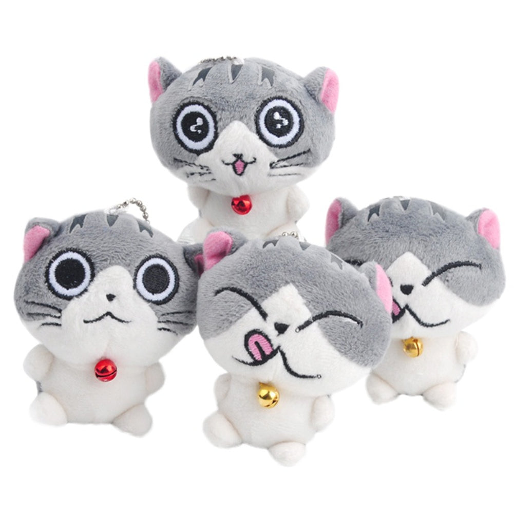 8cm Cute Cartoon Cat Kitten Mini Plush Stuffed Doll Toy Keychain Hanging Pendant