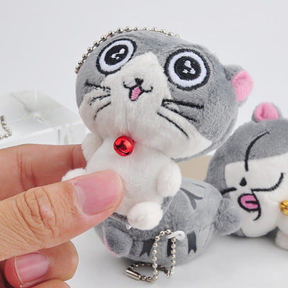 8cm Cute Cartoon Cat Kitten Mini Plush Stuffed Doll Toy Keychain Hanging Pendant