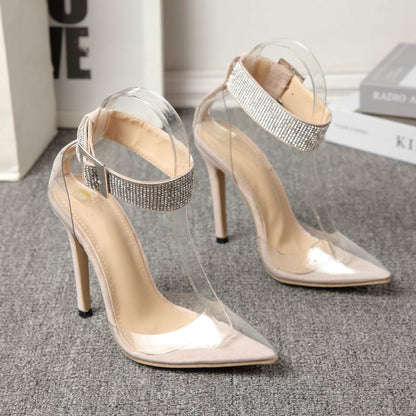 Rhinestone Transparent Sexy Super High Heels