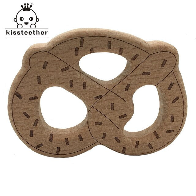 Wooden Teether Rings Natural Wood Teething Toys for Infant,Wooden Teether Animals for Toddler,Baby Soothing Pain Relief Toys