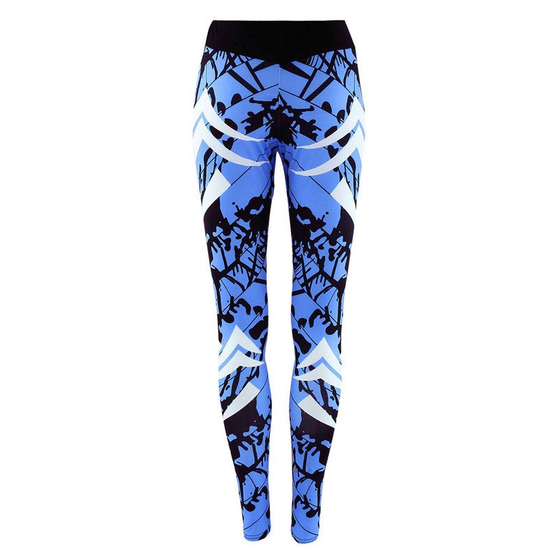 ON SALE!!! 50% OFF!!! Dark Blue Printed Tight Gym Leggings