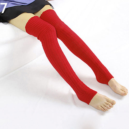 Women Winter Warm Knit Crochet High Knee Leg Warmers