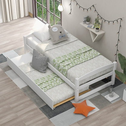 Cama de madera nórdica moderna cama de madera maciza cama nido deslizante muebles de dormitorio para invitados adultos niños