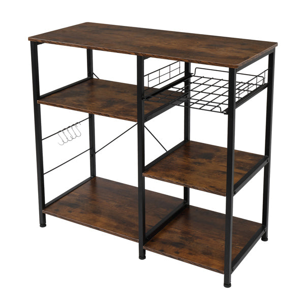 3-Tier Industrial Kitchen Baker's Rack Utility Microwave Oven Stand Storage Cart Workstation Shelf, Vintage