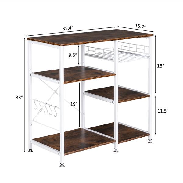 3-Tier Industrial Kitchen Baker's Rack Utility Microwave Oven Stand Storage Cart Workstation Shelf