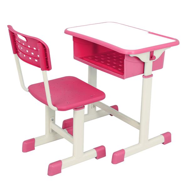 Adjustable Student Desk and Chair Kit Pink