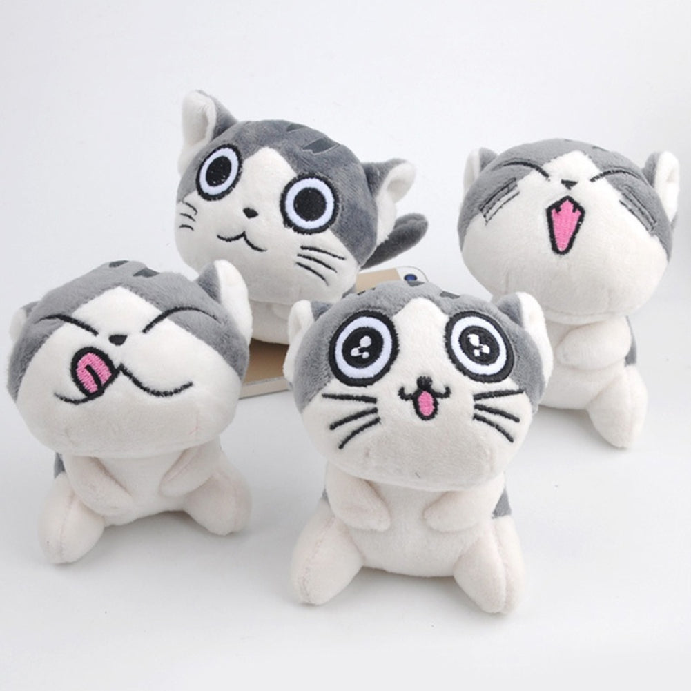 8cm Cute Cartoon Cat Kitten Mini Plush Stuffed Doll Toy Keychain Hanging Pendant