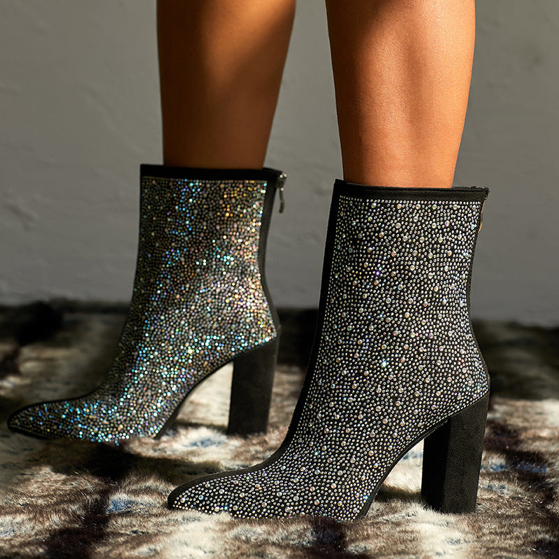 ¡¡¡EN VENTA!!! ¡¡¡50% REBAJADO!!! Botas de tacón alto con diamantes de imitación