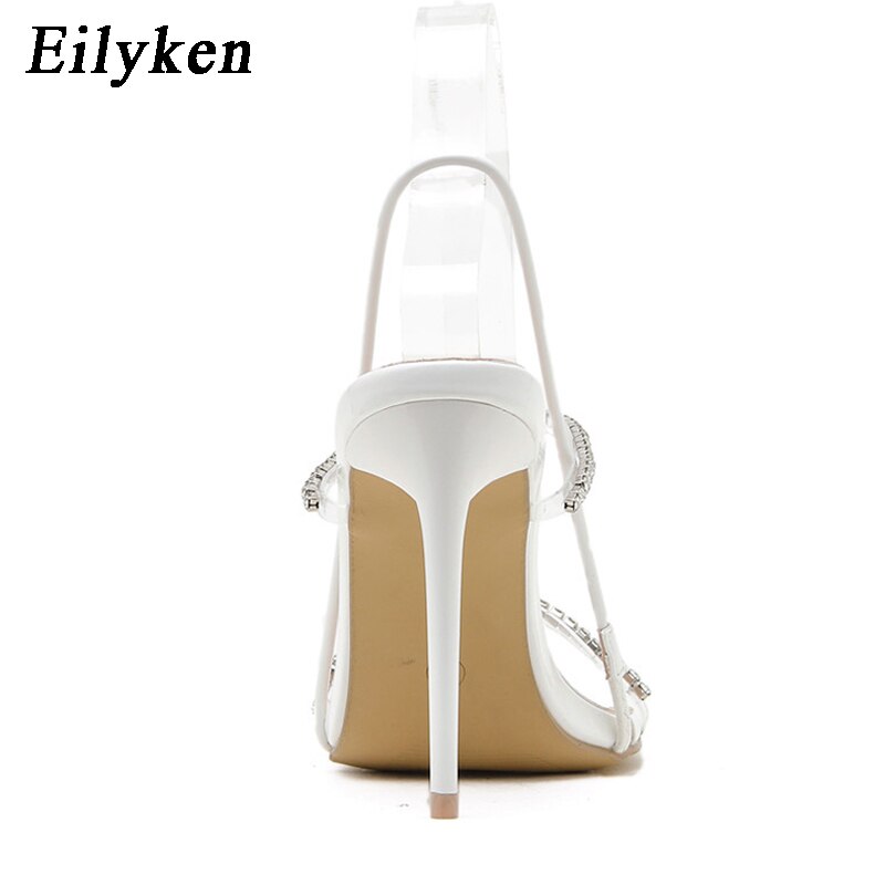 2021 New Back Strap Sandals Fashion Crystal Rhinestone Stiletto High Heels Summer Women Sexy Nightclub Stripper Shoes - The Styky Shack