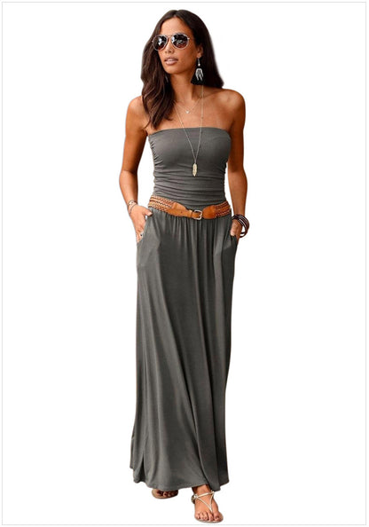 Sleeveless Strapless Loose Long Dress