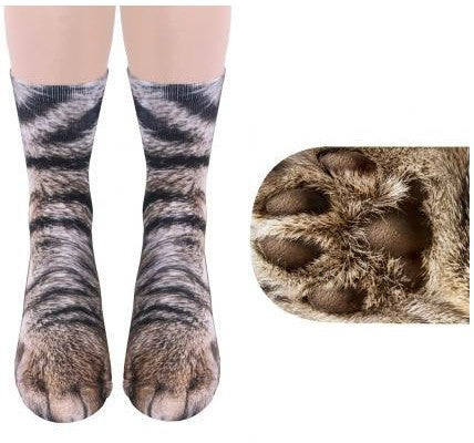 Calcetines de pata de animal 3D para adultos y niños, lindos garras de gato, unisex, largos