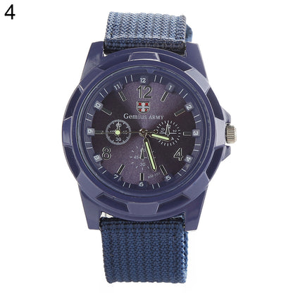 Army Style Nylon Band Sports Analog Quartz Wrist Watch