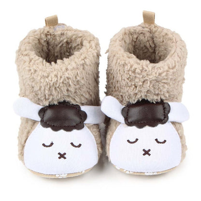 Baby Shoes Booties Winter Cute Lamb Animal Baby Girls Shoes Fleece Warm Toddler Moccasins Boots Footwear 6 Colors