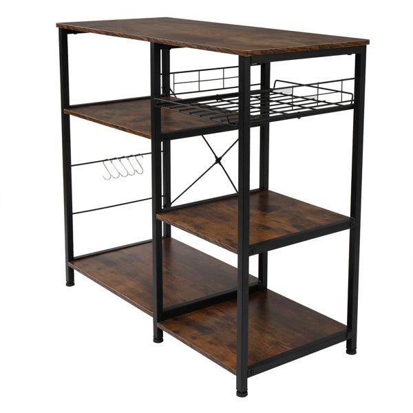 3-Tier Industrial Kitchen Baker's Rack Utility Microwave Oven Stand Storage Cart Workstation Shelf, Vintage