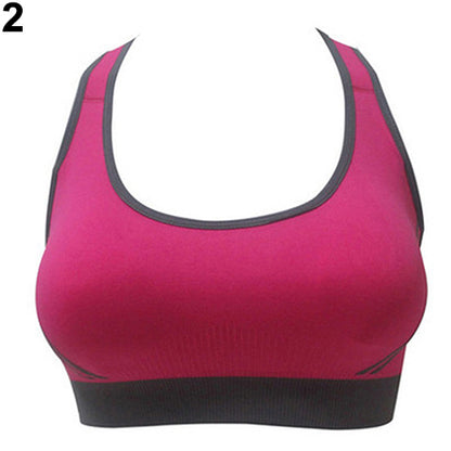 Women Jogging Sports Bra Gymwear Fitness Crop Top Yoga Exercise Vest