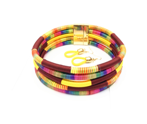 ON SALE!!! 50% OFF!!! Hand-knitted Nubian Style Color Line Magnetic Buckle Necklace