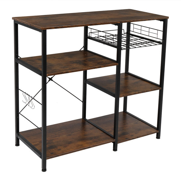 3-Tier Industrial Kitchen Baker's Rack Utility Microwave Oven Stand Storage Cart Workstation Shelf, Vintage