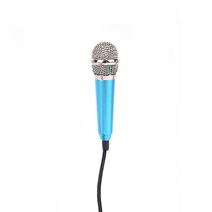 3.5mm Universal Wire Connect Karaoke Metallic Mini Microphone for Cell Phone PC