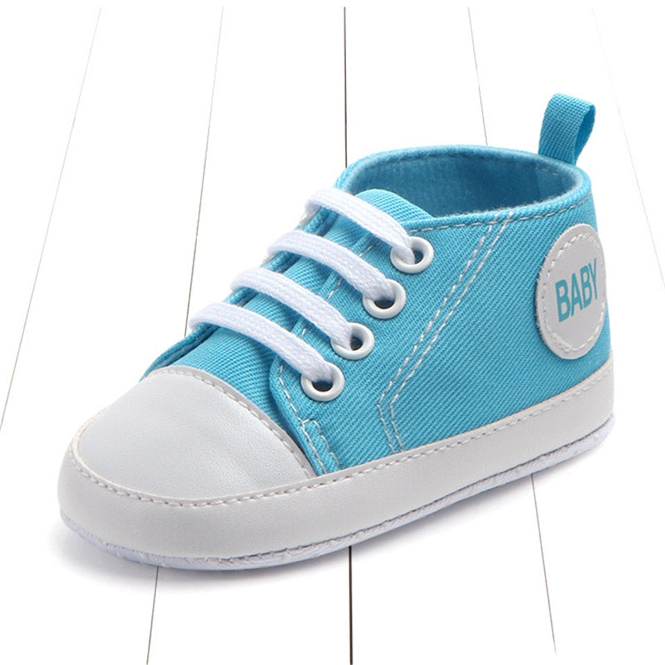 Baby Shoes Boy Girl Star Solid Sneaker Cotton Soft Anti-Slip Sole Newborn Infant First Walkers Toddler Casual Canvas Crib Shoes - The Styky Shack