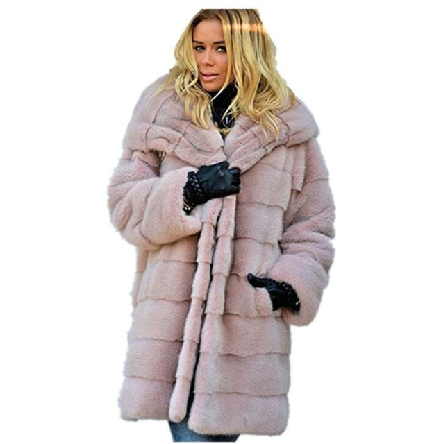 Winter Coat Women Large Fur Collar Hooded Long Winter Coat