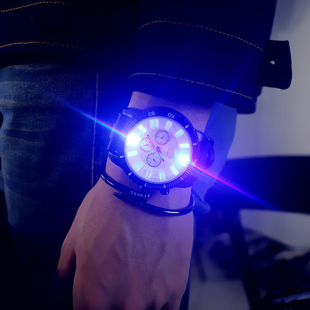 Reloj de pulsera analógico de cuarzo de piel sintética con luz LED para hombre y mujer, regalo de Navidad para parejas