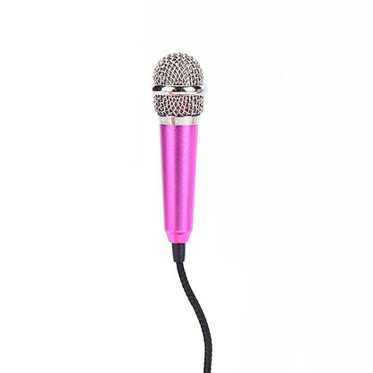 3.5mm Universal Wire Connect Karaoke Metallic Mini Microphone for Cell Phone PC