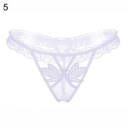 Women Sexy Butterfly See Through Lace Low Waist Panties Thong Briefs Underwear