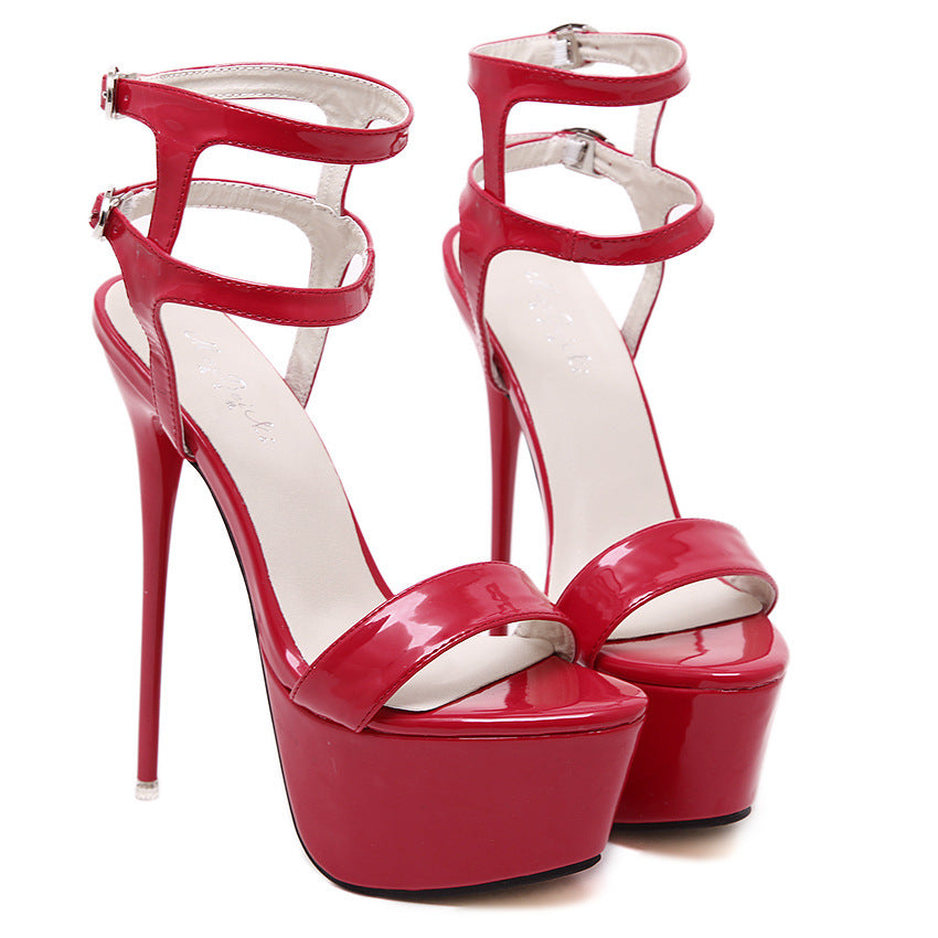 Women's slim super high heel platform sandals