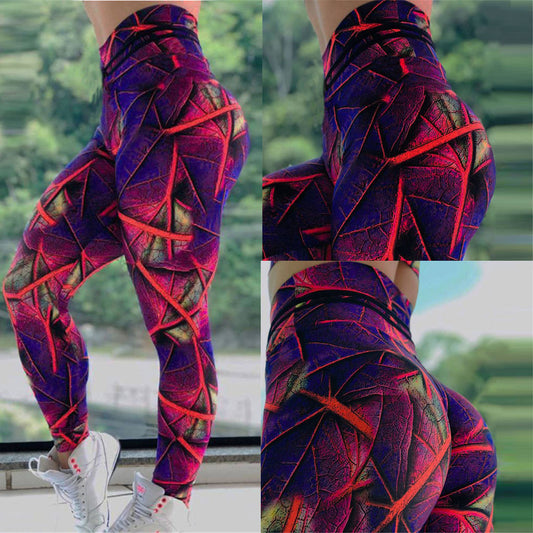 ON SALE!!! 50% OFF!!! Leaf print fitness yoga pants