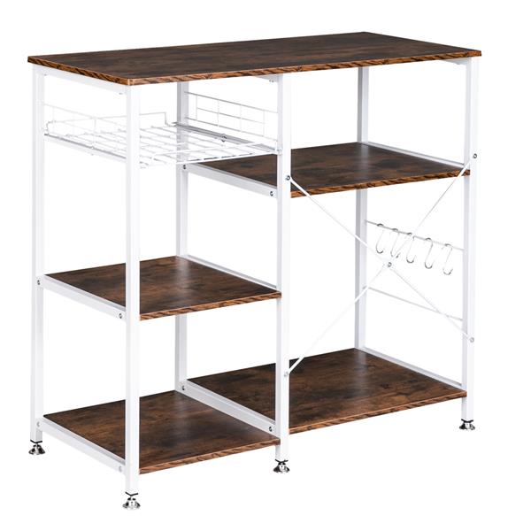 3-Tier Industrial Kitchen Baker's Rack Utility Microwave Oven Stand Storage Cart Workstation Shelf