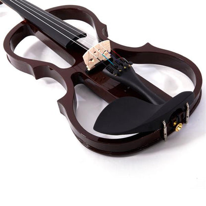 4/4 Estuche de violín eléctrico silencioso Arco Colofonia Auriculares Línea de conexión V-0 