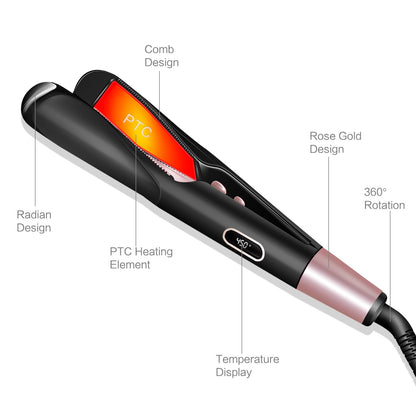 2 in 1 Electric Hair Straightener Ceramic Curling Wand Iron Curler