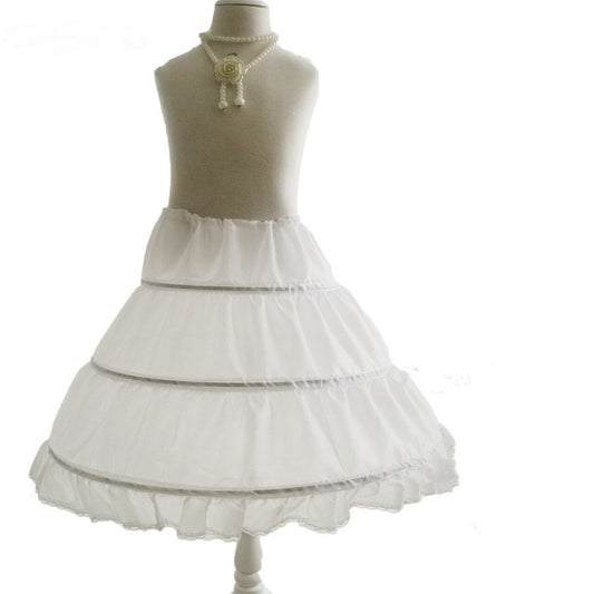 Cheap 3 Hoops Children Kid Dress Petticoat Crinoline Underskirt Wedding Accessories For Girls Dress Ball Gown Elastic Waist - The Styky Shack