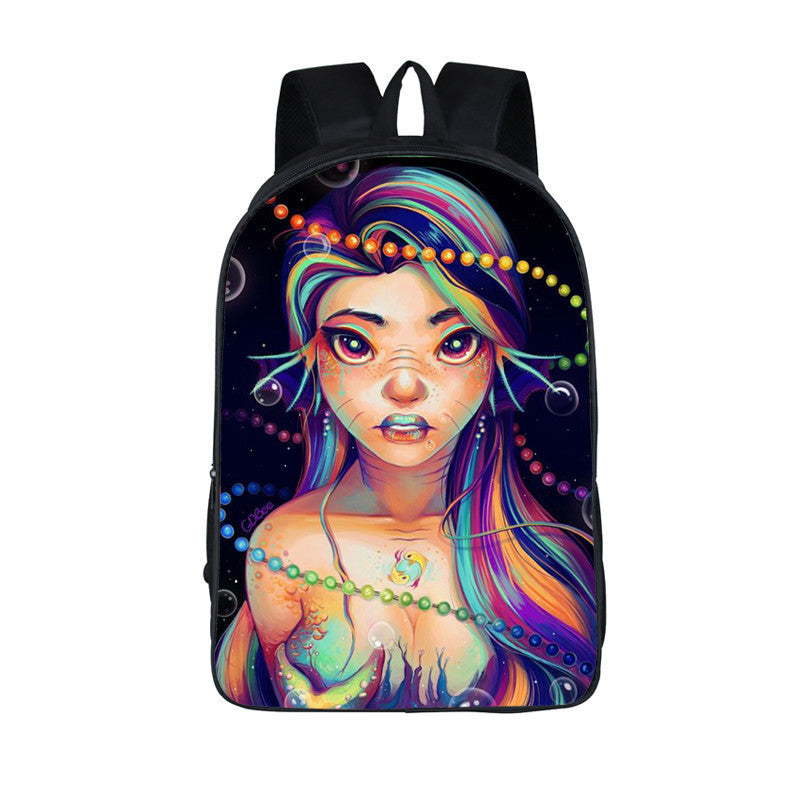 ¡¡¡EN VENTA!!! ¡¡¡50% REBAJADO!!! Mochila con estampado de dibujos animados nuevos de niña nubia en 3D