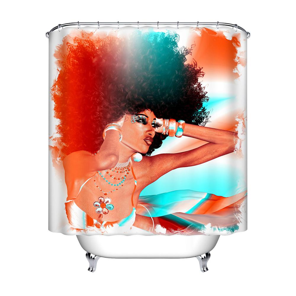 African Woman  Hair Shower Curtain  Bathroom Curtain - The Styky Shack