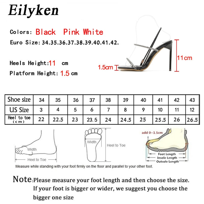 2021 New Back Strap Sandals Fashion Crystal Rhinestone Stiletto High Heels Summer Women Sexy Nightclub Stripper Shoes - The Styky Shack