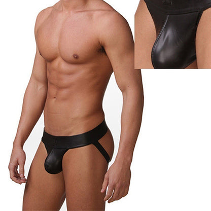 Tangas sexys sin culo para hombre, suspensorio, ropa interior negra, calzoncillos eróticos