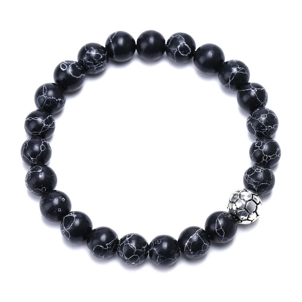 8mm Natural Beads Bracelets Football Sport Men Black Meditation Stone Women Prayer Jewelry Reiki Yoga adjustable Homme Bracelet - The Styky Shack